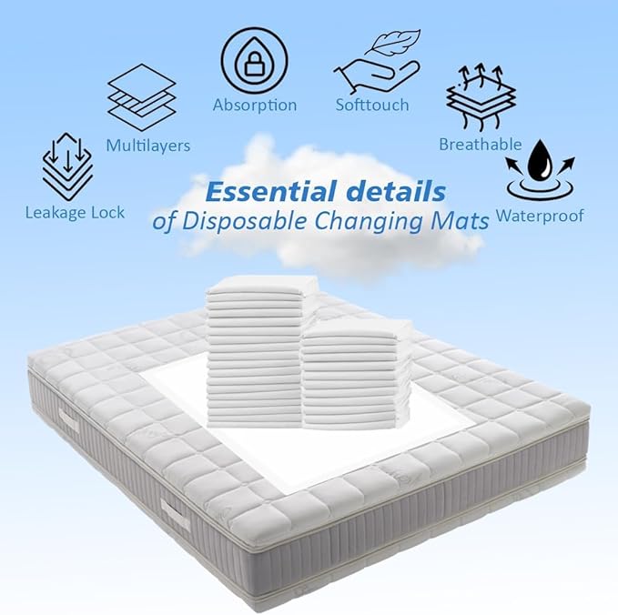 Baby Care Essentials Combo – 30 Ultra-Absorbent Disposable Changing Mats (60x45cm, White) + Electric Milk Warmer with Glass Dual Heating for Breast Milk & Water For Travel & Home Use. - Image 7