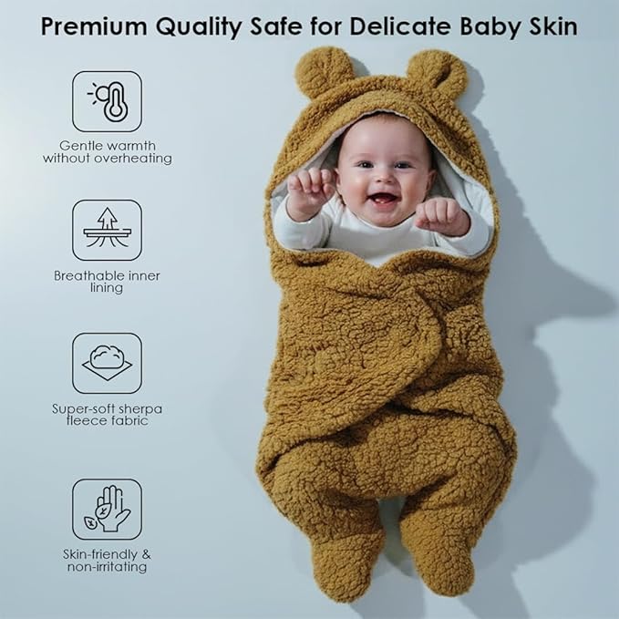 Ultra-Soft Hooded Baby Swaddle Blanket - Image 6
