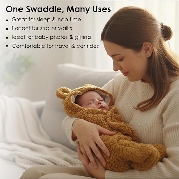 Ultra-Soft Hooded Baby Swaddle Blanket - Image 4