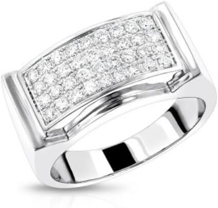 3Ct Round Cut 14K White Gold Plated With Simulated Diamond Four Row Cluster Men Ring Minimum Order: 10 Pieces - Image 2