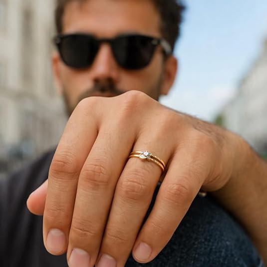 10K Two-Tone Gold Star & Moon Ring for Women & Men – Polished Celestial Design Band | Minimalist Fine Gold Jewelry | Gift for Birthday, Anniversary & Valentine’s Day. - Image 6