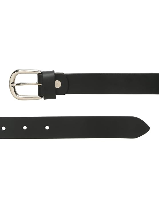 Classic Black Women’s Leather Belt with Silver Buckle - Image 5