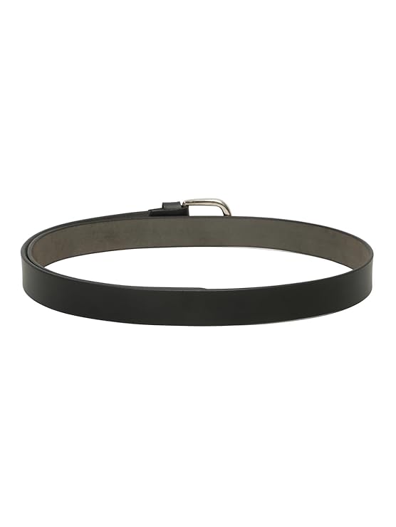 Classic Black Women’s Leather Belt with Silver Buckle - Image 3