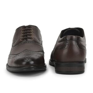 Men's Dark Brown Brogue Lace-Up Formal Leather Shoes