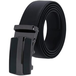 Men's Black Automatic Buckle Formal Casual Leather Belt