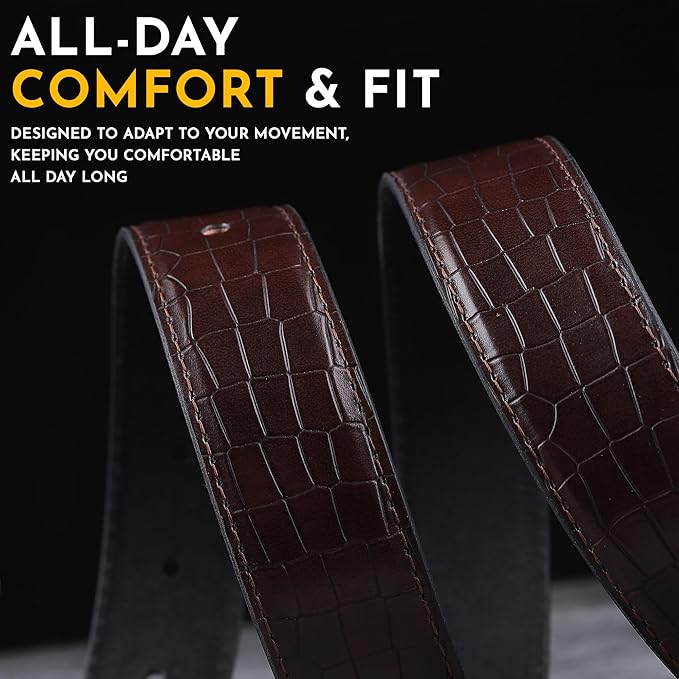 Classic Brown Crocodile Texture Women’s Belt with Silver Buckle - Image 4