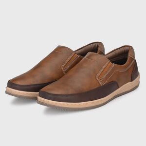 Men's Brown Slip-On Casual Leather Comfort Shoes