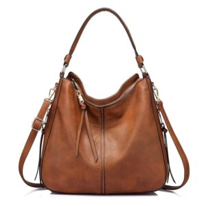 Elegant Brown Leather Women’s Shoulder Handbag