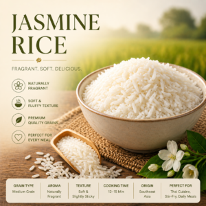 Premium Jasmine Rice – Fragrant Soft Long Grain Rice / 100kg