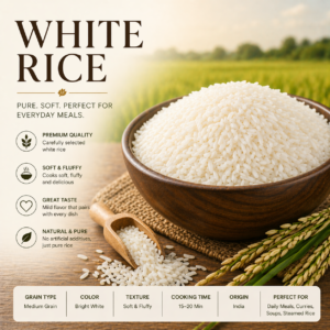 Premium White Rice – Soft Fluffy Everyday Rice / 100kg