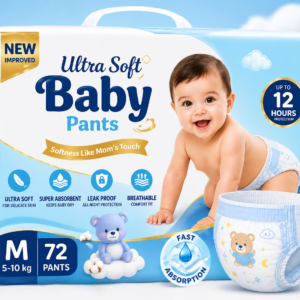 Premium Ultra Soft Baby Diapers with Up to 12 Hours Leak-Proof Protection  Price per diaper: 0.128