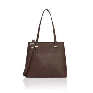Elegant Brown Leather Women’s Shoulder Tote Handbag