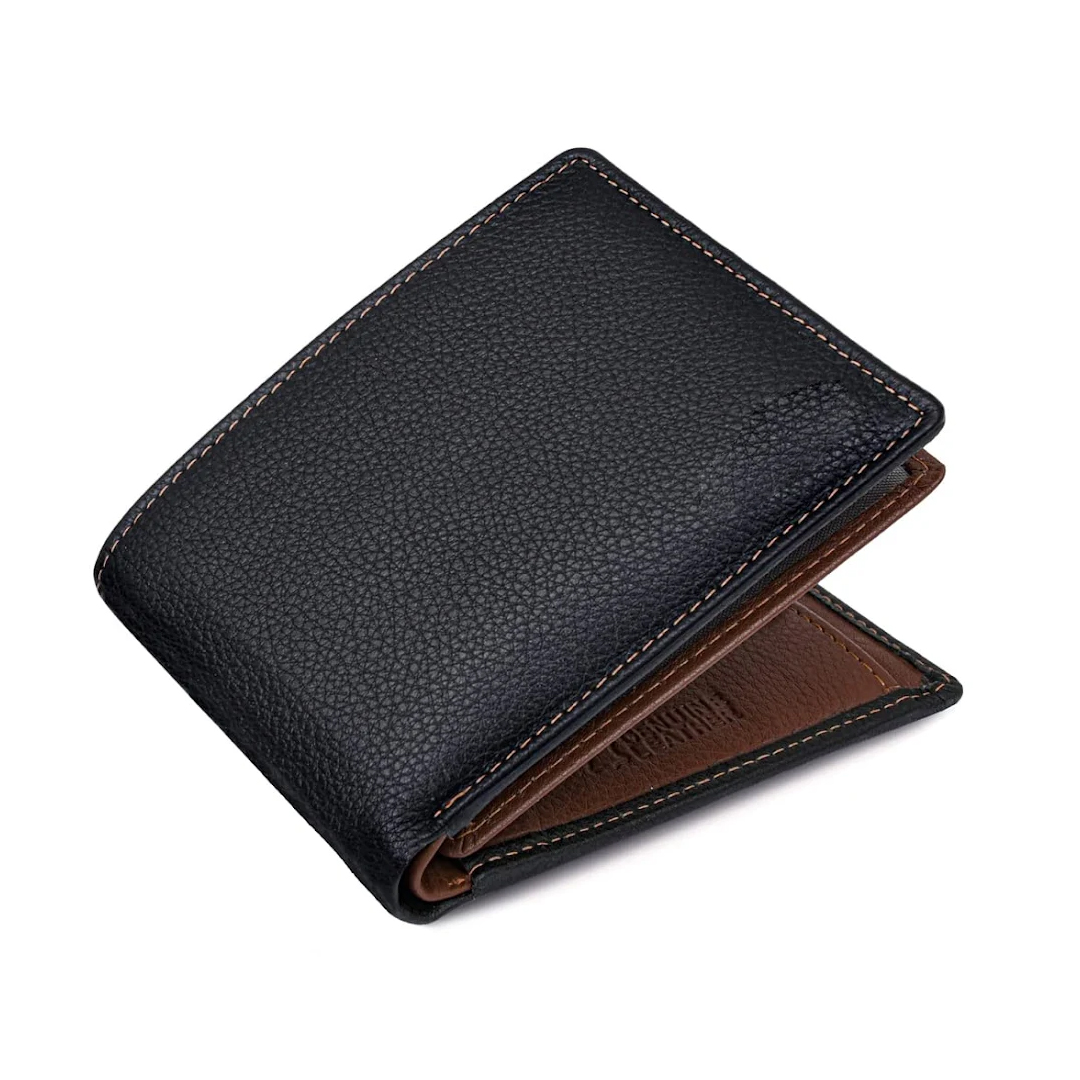 Classic Black Leather Men’s Wallet Durable Slim Design