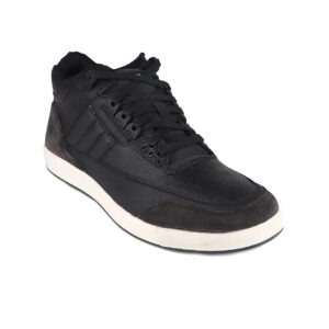 Men's Black High-Top Casual Leather Sneakers