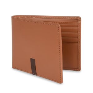Men’s Slim Leather Wallet | Bifold Wallet with Multiple Card Slots & Cash Compartment | Lightweight Pocket Wallet | Tan Brown