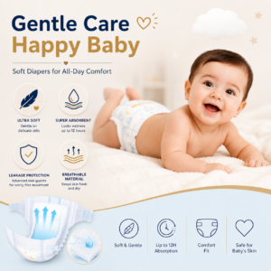 Premium Ultra Dry Baby Diapers with Soft Cotton Feel & Leak Guard Protection | Price per Diaper: $0.120