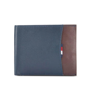Men’s Genuine Leather Bi-Fold Wallet | Two Tone Blue & Brown Wallet for Men | Slim RFID Blocking Wallet with Multiple Card Slots | Premium Casual & Formal Wallet