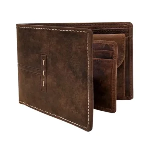 Men’s Genuine Leather Wallet for Men | Vintage Bifold Wallet with Card Slots & Coin Pocket | RFID Blocking Slim Wallet | Brown